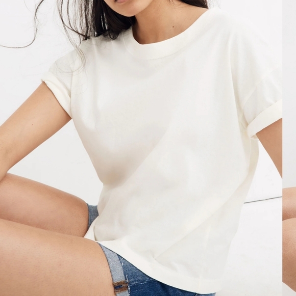 Madewell Rivet & Thread Boxy-Crop Tee - Picture 2 of 8